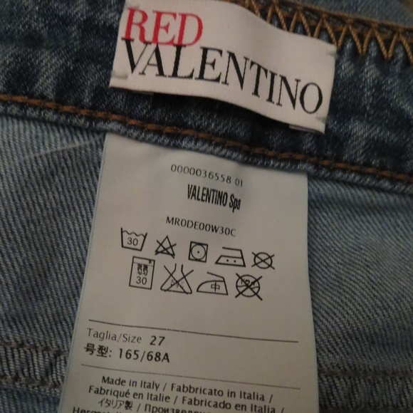 Red Valentino cropped scalloped hem jeans - Picture 2 of 6